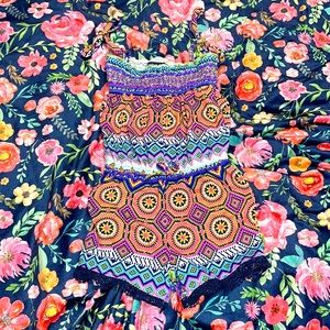 Limited Too retro colored romper NEVER WORN